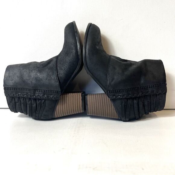 Fergalicious Womens Sz 6M Bootie Ankle Zip Boots Black Faux Leather Heel Comfort - Picture 5 of 12